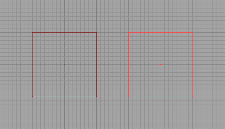 Forme active rouge, version sélectionnée à droite