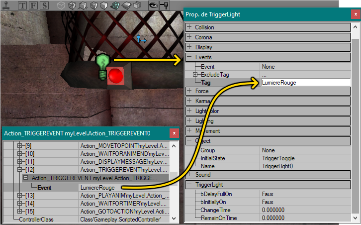 Déclenchement d'une TriggerLight