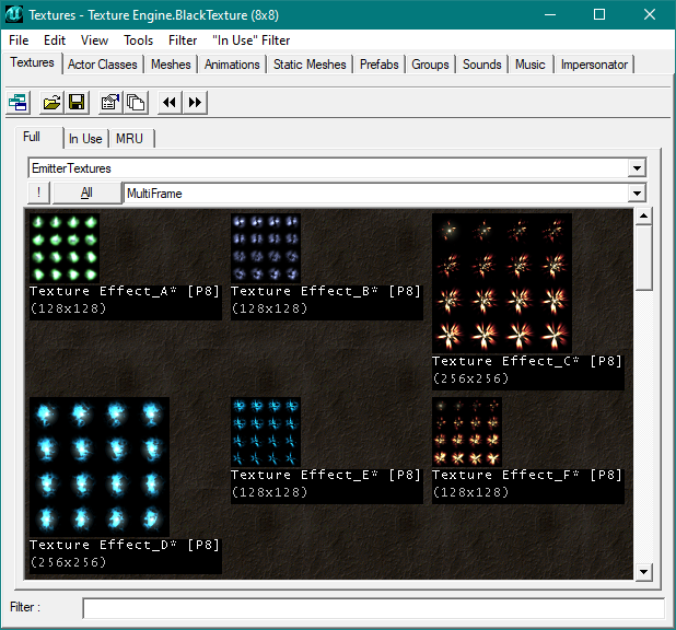 Textures subdivisées dans le texture browser