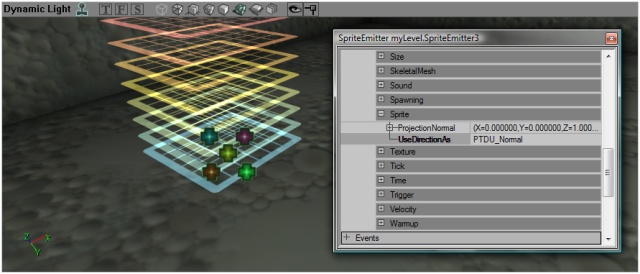 Texture parallèle au sol.
