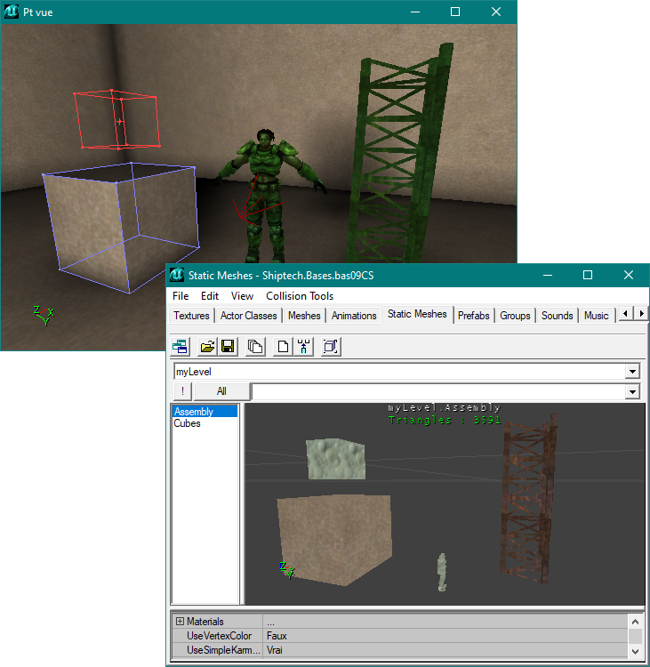Static-mesh formés de brushes, de meshes et de static-meshes