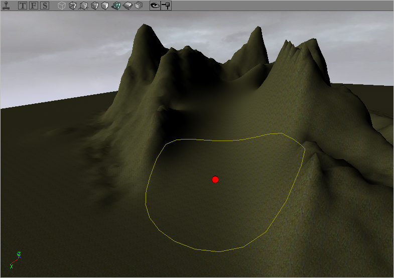 Terrain accidenté lissé avec l'outil Smoothing